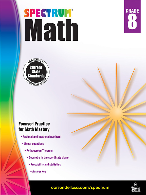 Title details for Spectrum Math Workbook, Grade 8 by Spectrum - Available